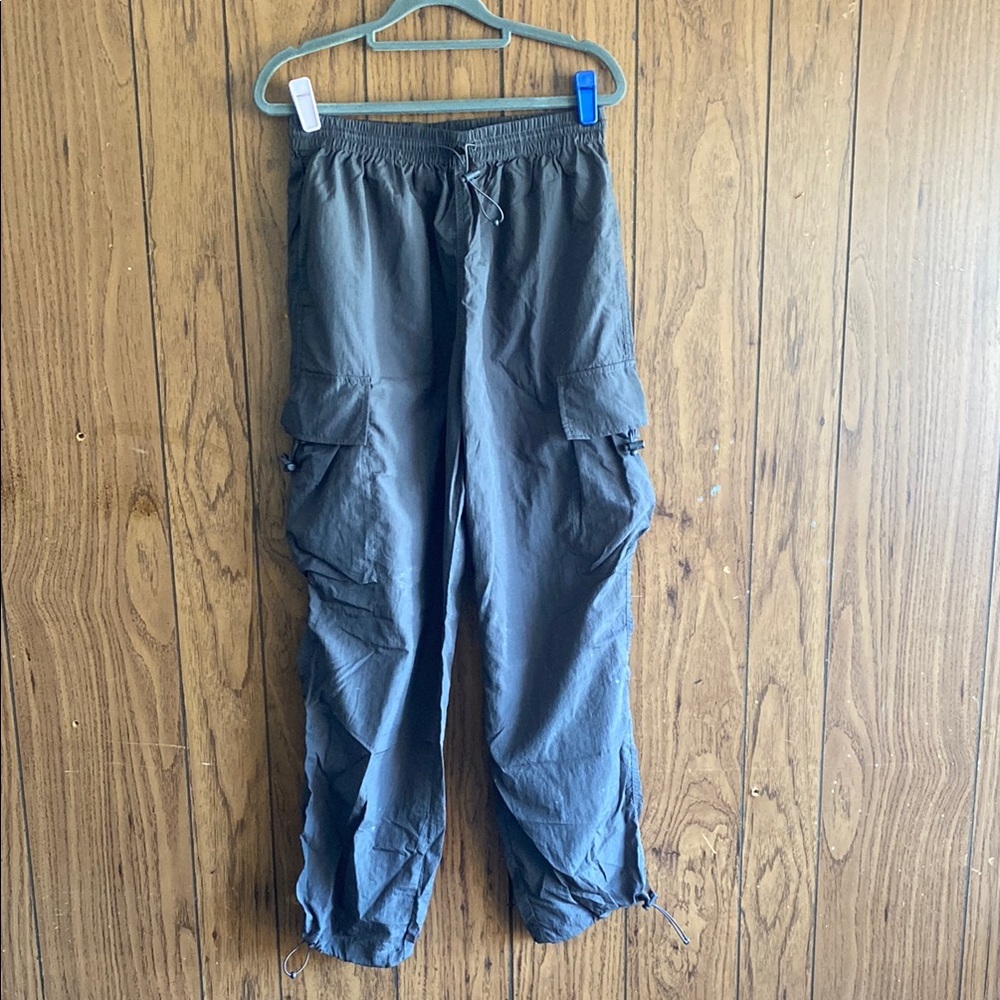 AB Studio Gray Cargo Pants Relaxed Fit
